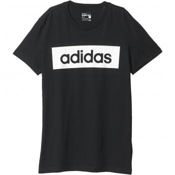 adidas Lin Tee - Camiseta para hombre, color negro / blanco, talla S