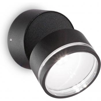 Bombilla LED Omega 1 - Foco de vidrio y metal negro, diseño redondo, 4.000K de temperatura de color