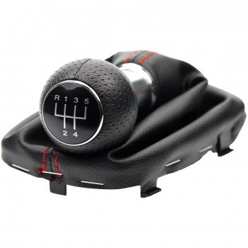 L&P Car Design GmbH A259-2 Funda para Palanca de Cambio con Costura Roja con Pomo y Marco