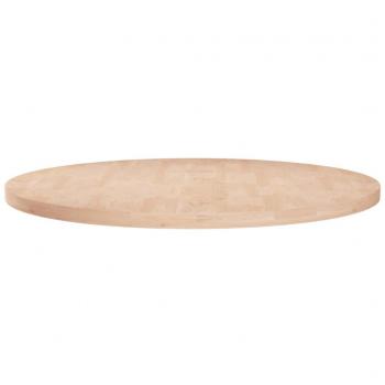 Mesa redonda de roble macizo sin tratar Ø 60x2,5 cm Marrón