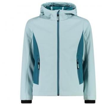 CMP Kids Softshell Jacket with Fixed Hood - Aqua/Teal (116)