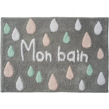 Vertbaudet alfombra de baño niños, algodón, grisestampado, Talla única
