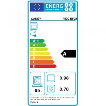Candy FIDC B502 Horno Multifunción, Blanco, Clase A, 65L, 2100W, 1 Bandeja y 2 Rejillas, Ventilador de Convección,