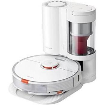 roborock S7 + Estación de Vaciado Automático, Aspiradora Robot Succión HyperForce Mopa Auto-Elevable Agua 300ml y Polvo 470ml, 5200mAh, Blanco, R100011