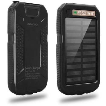 Xnuoyo Cargador Solar Portátil 10000mAh Impermeable Batería LED de luz de Emergencia para Panel Solar Alta Conversión Batería Externa Power Bank