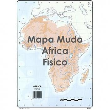 Mapa Mudo SELVI Color Din-A4 África Físico, Caja x50