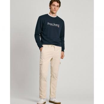 Pantalón cargo de hombre Pepe Jeans fit slim en tejido elástico blanco roto
