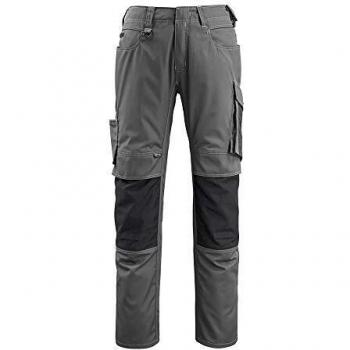 Pantalón de Trabajo Unisex MASCOT Mannheim Color Gris Oscuro/Negro Talla 56, 65% Poliéster/35% Algodón