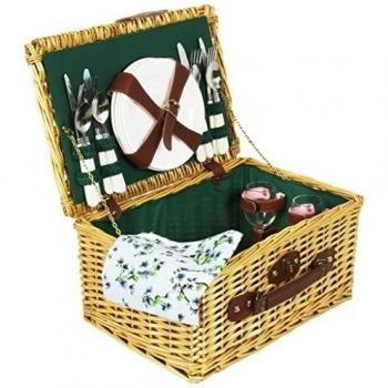zq1 - 3756 mimbre cesta de picnic para 4 personas