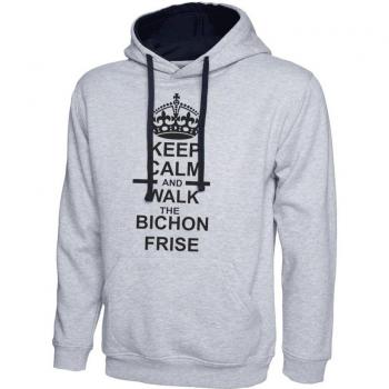 Keep Calm Contrast Sweatshirts - Sudadera con capucha - para hombre gris gris 137 cm pecho-XXXXL