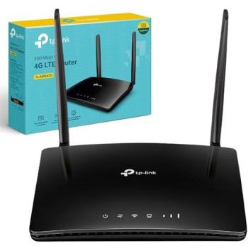 Router Inalámbrico TP-Link TL-MR6400 4G LTE, Banda Única (2.4 GHz), Ethernet Rápido, 300 Mbps, Negro