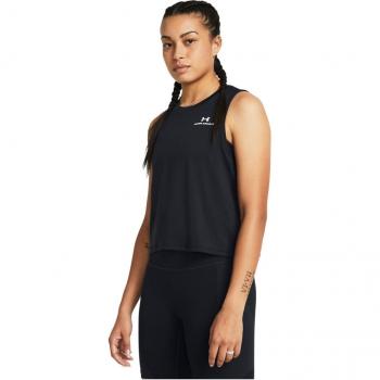Under Armour Women's Rush Energy Crop Sleeveless Top - Black