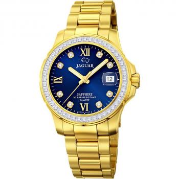 Reloj Jaguar Woman Collection J895/3 de Acero Dorado con Chapado en Oro y Circonitas Azules
