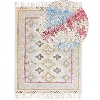 Alfombra de Yute Multicolor 160 x 230 cm Rectangular con Borlas Hecha a Mano