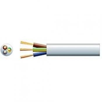 Mercury - Cable de PVC Redondo de 3 núcleos, 100 m, 3 x 40/0,2 mm, 13 A 7,8 mm, 3 núcleos, Color Blanco