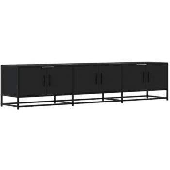 Mueble de TV madera de ingeniería negro 180x35x41 cm