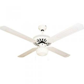 Bastilipo Ayamonte Ventilador de Techo con Luz, E27, 60 watts, Blanco, 132 x 47 cm