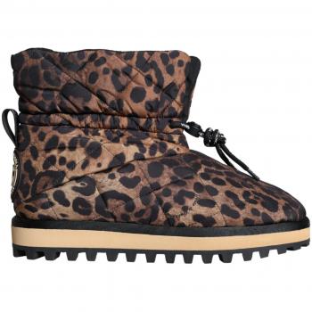Dolce & Gabbana Brown Leopard Ankle Boots Padded Shoes EU44/US11