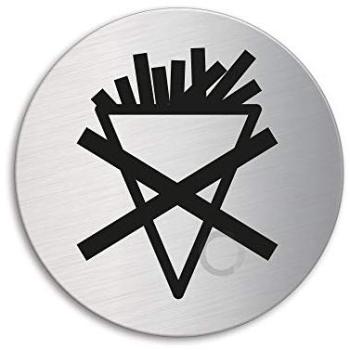 OFFORM Señal pictograma en acero inox Ø 75mm No.39241 No coma