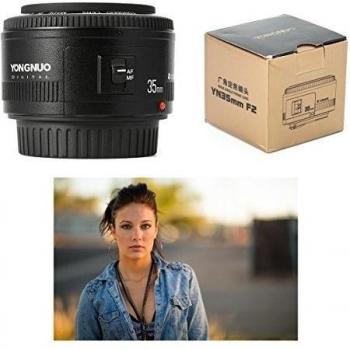 Yongnuo EF 35mm F/2 Lente Gran Ángulo con Auto Foco para Cámara Canon EOS LF710
