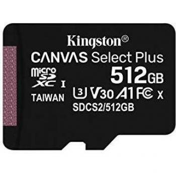 Kingston Canvas Select Plus microSD Card SDCS2/512 GB SP Class 10