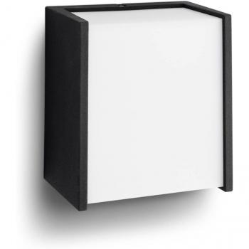 Philips myGarden Macaw - Lámpara de Pared Exterior, LED Integrado de 3W, Luz Blanca Cálida, Protección IP44, Color Negro