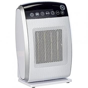 Fakir Prestige HL 300 - Termoventilador Cerámico 1800W con Pantalla Táctil LED, 3 Niveles de Calor, Función ECO y Temporizador en Blanco y Plata