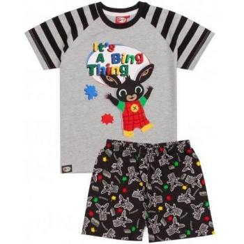 Conjunto de pijama corto Bing Bunny para niños, juego de pijamas cortos en gris y negro, talla 18-24 meses