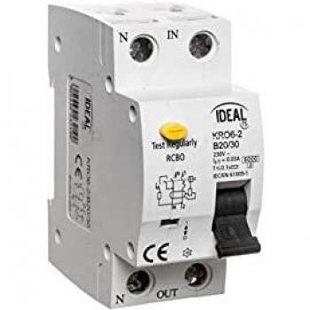Interruptor diferencial 2P B 20A 0,03A tipo AC KRO6-2/B20/30