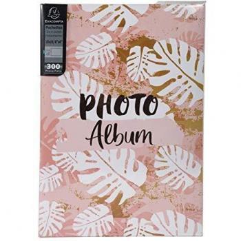 Exacompta Pastel Tropic 62223E - Álbum de fotos con fundas – 300 fotos de 10 x 15 cm – 100 páginas – Formato de 22,5 x 32,5 cm – Álbum impreso con una marca rosa sobre la cubierta