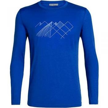 Icebreaker Tech Lite Geo Mountain - Camiseta de manga larga para hombre, Hombre, color Lapis, tamaño large