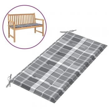 Almohada para banco de jardín con estampado de cuadros en tonos grises
