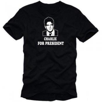 Coole-Fun-T-Shirts Charlie for president - Two and a half men - Mein cooler Onkel Charlie ! - Camiseta, color negro, talla XXL