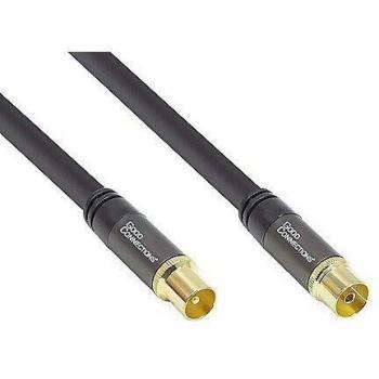 Cable de Antena SmartFLEX 5m IEC Macho a Hembra, 120dB, Cuádruple Blindaje, Color Negro