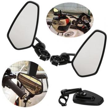 OSAN Retrovisor de Motocicleta, Universal Motocicleta Espejos Retro 22 7/8 mm para Manillar de Moto Aluminio CNC de Efecto Espejo Trasero Vista Lateral