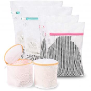 Amazon Brand - Eono Bolsa para Lavadora Bolsa Malla de Lavandería para Lavadoras Bolsas de Colada para Ropa Delicada Sujetador Interior Calcetines Zapatos - 6-Pcs
