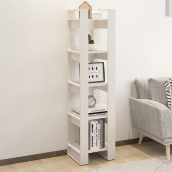 Estantería/divisor de espacios madera maciza pino 41x35x160 cm Natural, Blanco, Gris - Mueble Almacenaje para Oficina, Estudio, Sala de Estar, Dormitorio - Estantería/Librería