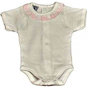 BABIDU 1193 Body m/Corta Cuello Batista Ropa de Bautizo, Rosa