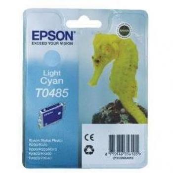 Epson T0485 Cartucho de Tinta Cian Claro, Compatible con Stylus Photo R200/R220/R300/R320/R340 y RX500/RX600/RX620/RX640, Referencia OEM: C