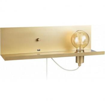 Aplique de pared MULTI dorado con USB y regulador, 1 bombilla E27