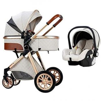 Sillas de paseo Cochecito de bebé 3 en 1 Triciclo Baby Walker Cochecito de alto paisaje Cochecitos plegables Carrito de bebé para bebé 0-36 meses