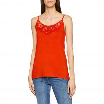 Vila Clothes Vilulu Strap Top, Camiseta sin Mangas para Mujer, Naranja