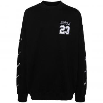 Off-White Men's Logo Cotton Sweatshirt in Black | Size Small | OMBA054S24FLE009