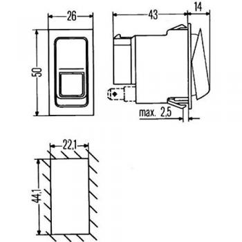 Interruptor Hella 6FH 007 832-121 sin función de confort