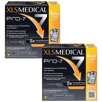 XLS Medical Pro-7 Capta Grasas con Sabor a Piña, 90 Sticks Granulados, Mejora la Silueta, Incluye Servicio de Nutricionista MyNudgePlan, Origen