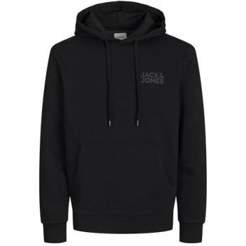Sudadera con Capucha Jack & Jones Corp Logo Negra - Cómoda e Informal para Hombre