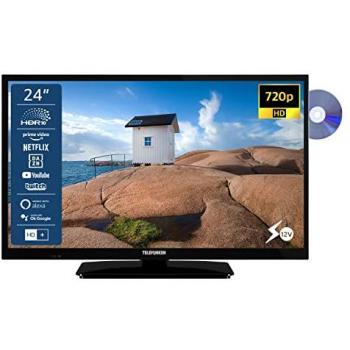 Televisor LED 24 Telefunken XH24SN550MVD, HD-ready, Smart TV, 12 Volt, Triple Tuner, DVD-Player