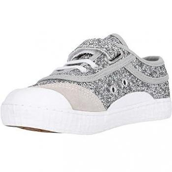 Zapatillas de Niña Kawasaki K202586 Glitter Plateado con Velcro, Talla 31, Casual y Plano