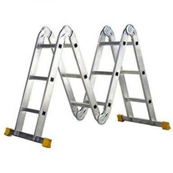 WOLFPACK LINEA PROFESIONAL 23020200 Escalera Multiposicional Aluminio 6 Rotulas 12 Peldaños