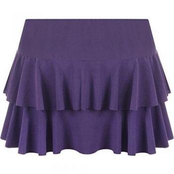 WearAll - Mujer Nueva Minifalda de Volantes - Violeta - 36-38
